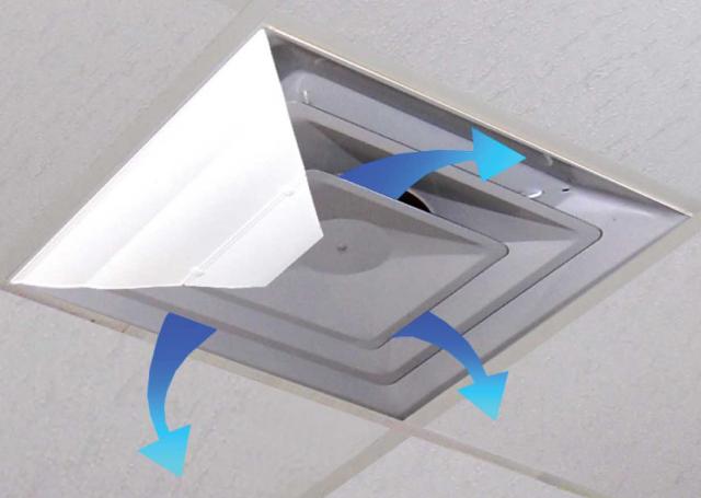 Airvisor air deflector installed on ceiling vent